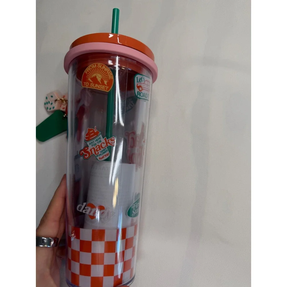 Starbucks Dandy Worldwide Road Trip Venti 24oz Cold Cup Tumbler with Charms NEW